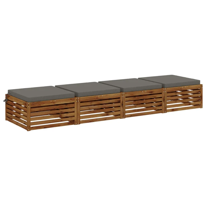 Seat Cushions SOEST 4 pcs 100% Polyester Grey 60 x 60 x 7 cm