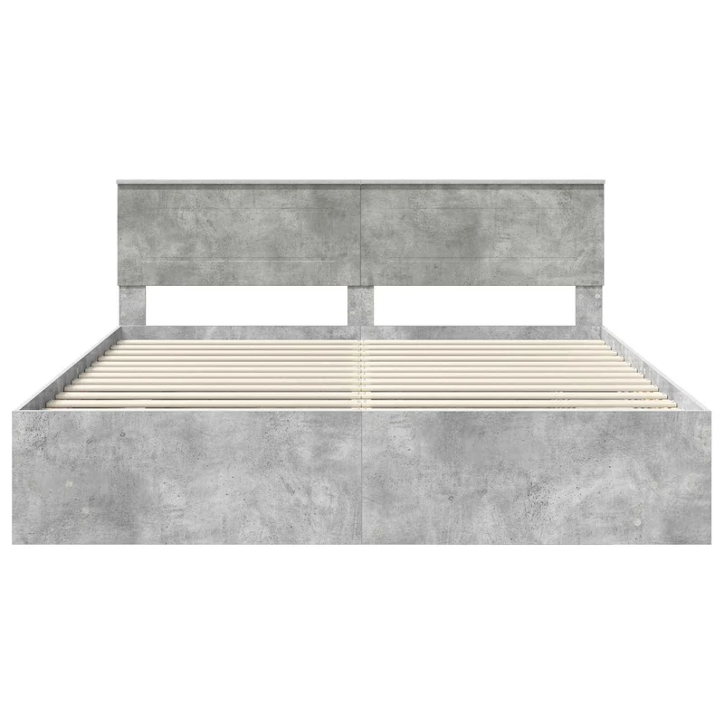 Bed Frame Concrete Grey 180 x 200 cm Engineered Wood