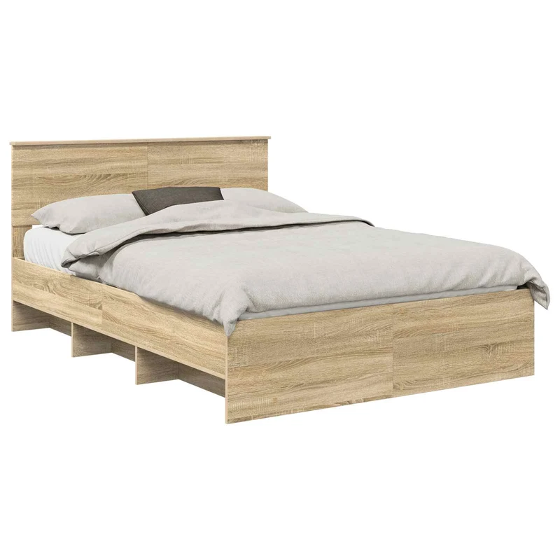 Bed Frame Sonoma Oak 160 x 200 cm Engineered Wood