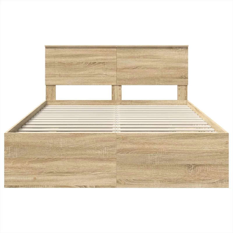 Bed Frame Sonoma Oak 160 x 200 cm Engineered Wood