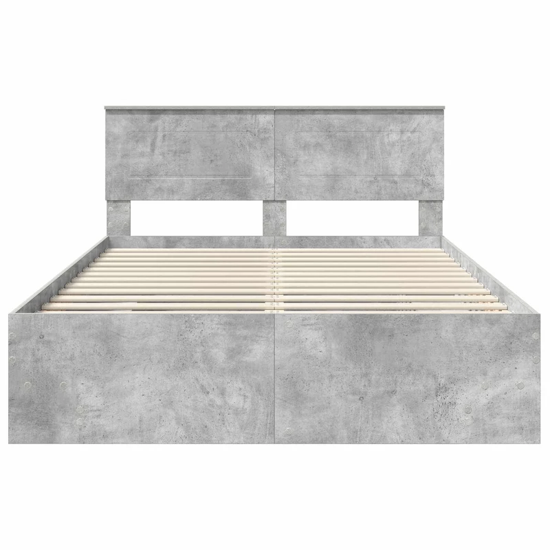 Bed Frame Concrete Grey 150 x 200 cm Engineered Wood