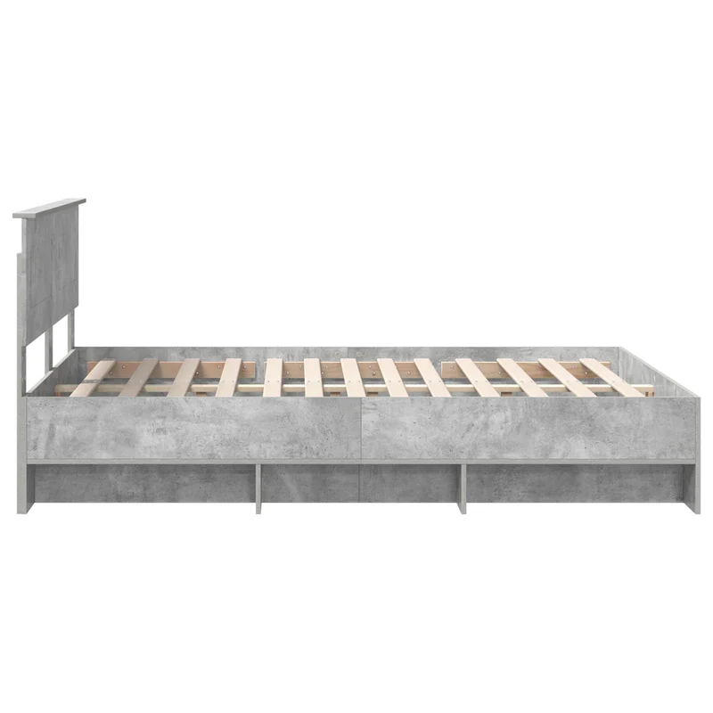 Bed Frame Concrete Grey 150 x 200 cm Engineered Wood