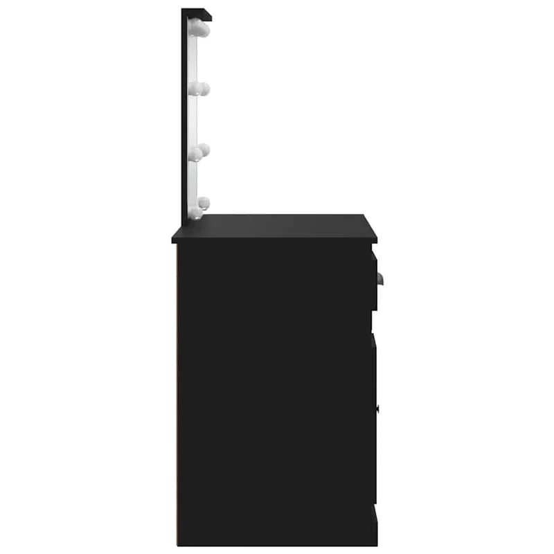 Dressing Table with LED Lights Black 90x42x132,5 cm