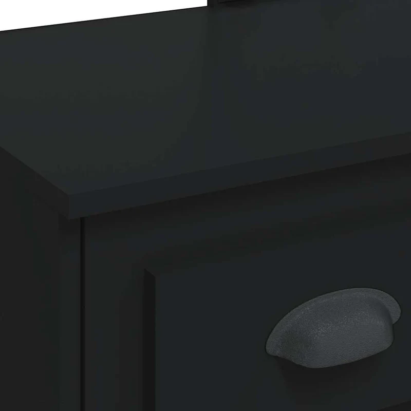 Dressing Table with LED Lights Black 90x42x132,5 cm