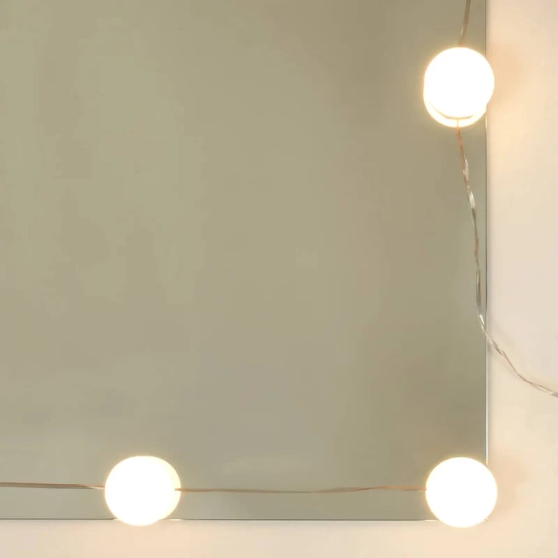 Dressing Table with LED Lights Black 90x42x132,5 cm