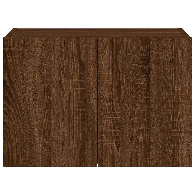 TV Wall Cabinet with LED Lights Brown Oak 60x35x41 cm