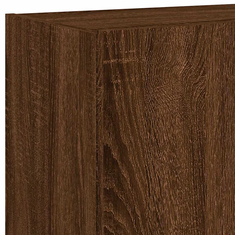 TV Wall Cabinet with LED Lights Brown Oak 60x35x41 cm