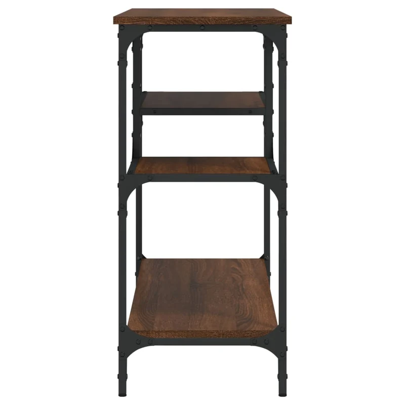 Console Table with Shelves Brown Oak 100x35x75 cm