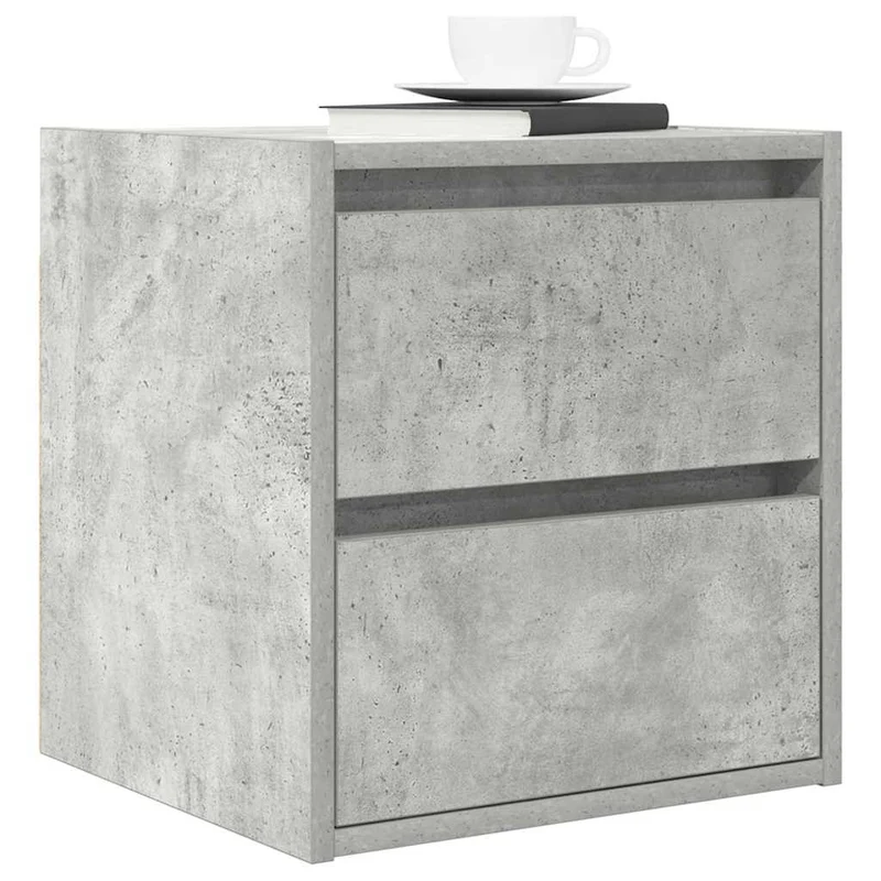 Wall-mounted Bedside Cabinet Concrete Grey 38x34x40 cm
