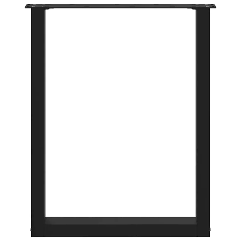 Dining Table Legs U-Shaped 3 pcs Black 70x(72-73) cm Steel