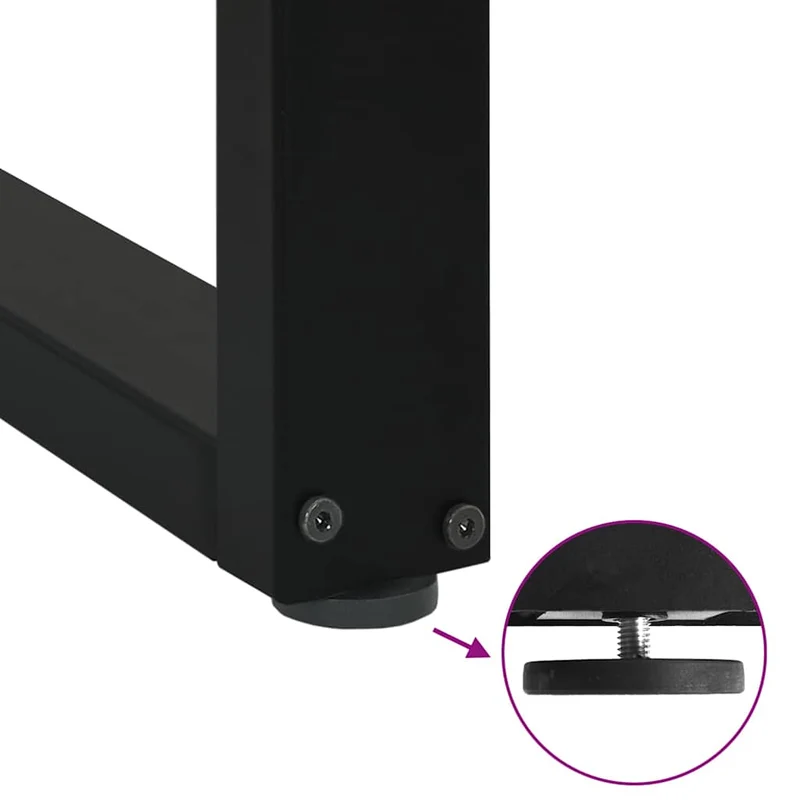 Dining Table Legs U-Shaped 3 pcs Black 70x(72-73) cm Steel
