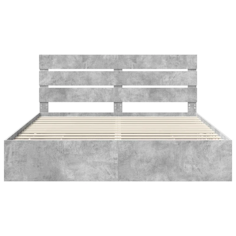 Bed Frame with Drawer Concrete Grey 180 x 200 cm Engineer Wood