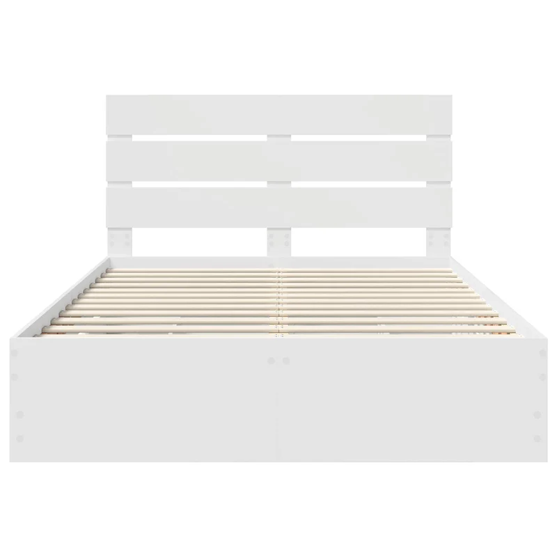 Bed Frame with Drawer White 150 x 200 cm Engineer Wood