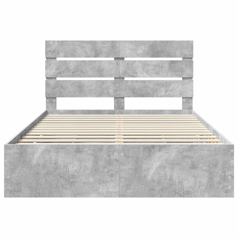 Bed Frame with Drawer Concrete Grey 150 x 200 cm Engineer Wood