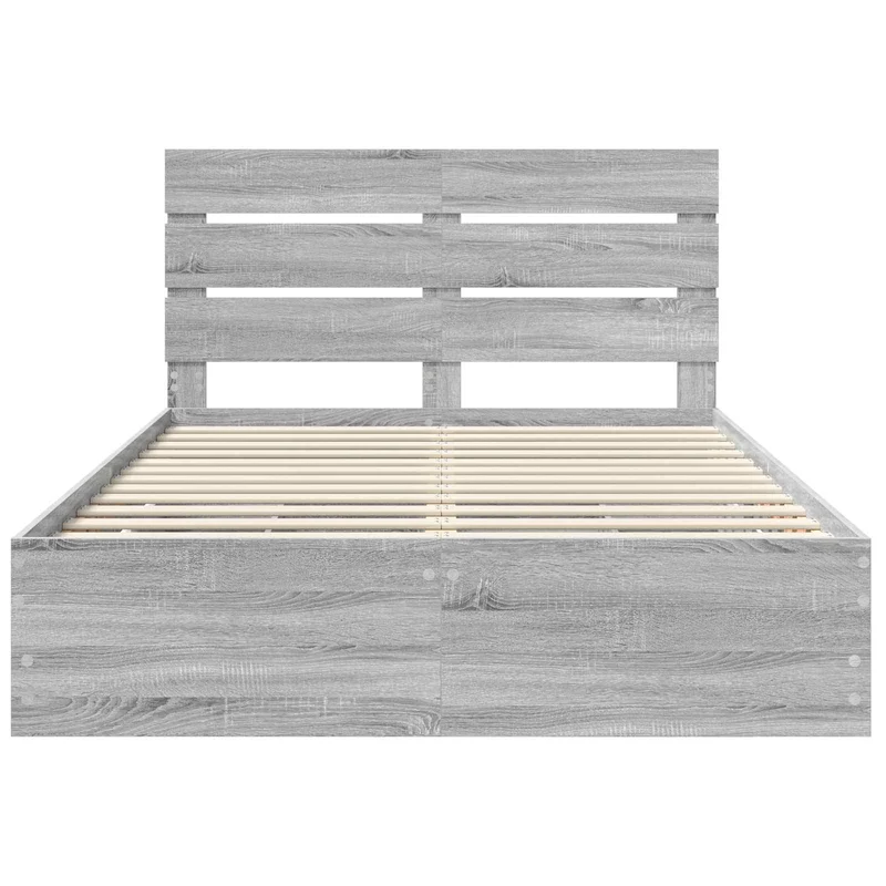 Bed Frame with Drawer Grey Sonoma 140 x 200 cm Engineer Wood