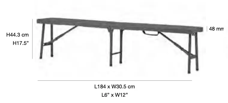 Banc pliant plastique valise 184 cm "Classic Collection"