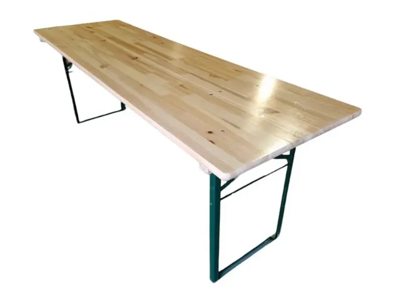Table pliante bois cornière 220 x 80 cm