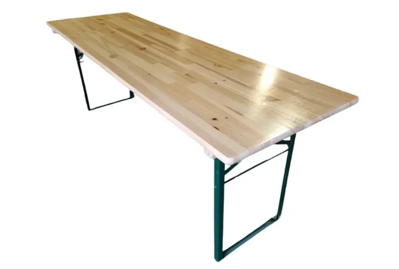 Table pliante bois cornière 220 x 60 cm