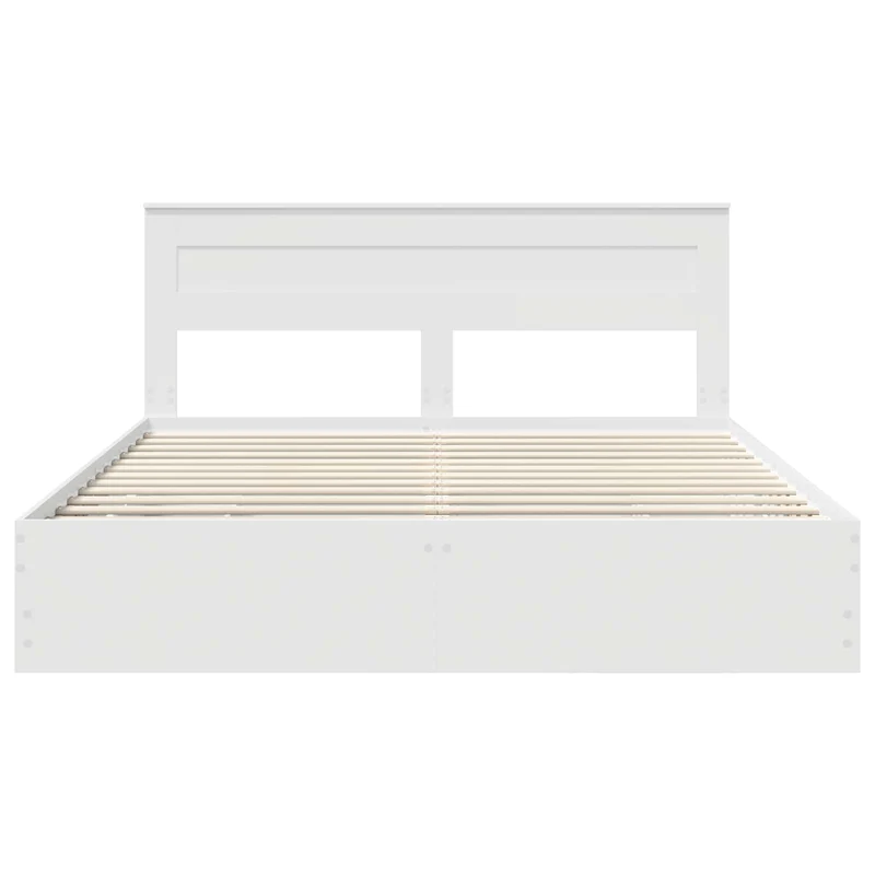 Bed Frame with Drawer White 180 x 200 cm Engineer Wood