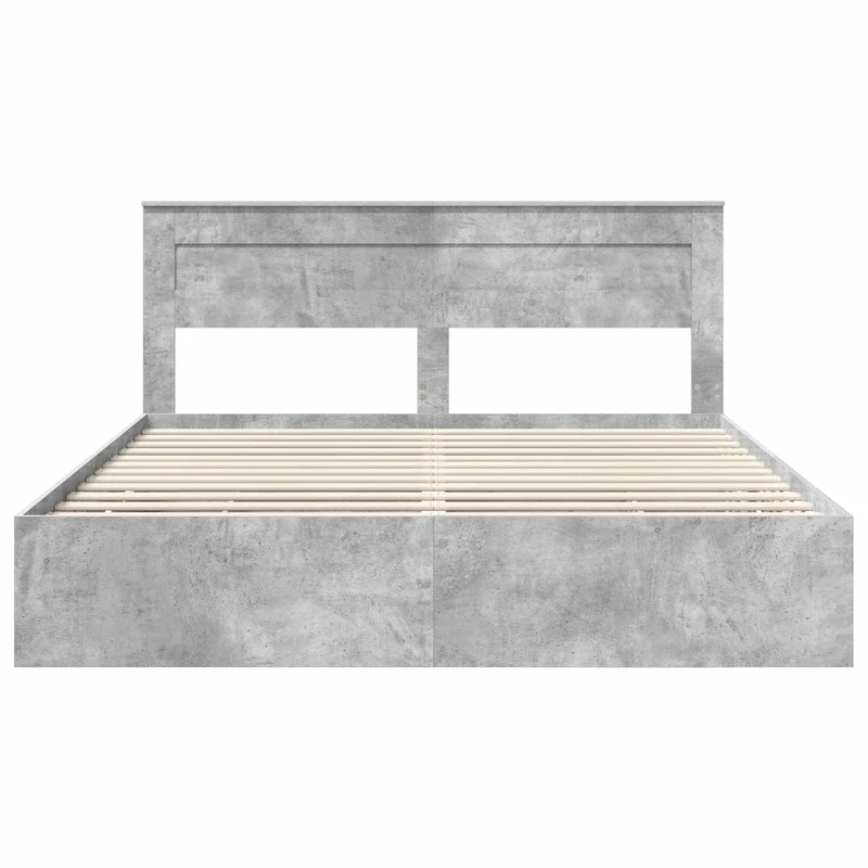 Bed Frame with Drawer Concrete Grey 180 x 200 cm Engineer Wood