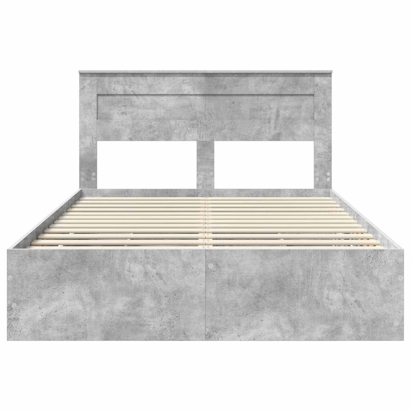 Bed Frame with Drawer Concrete Grey 160 x 200 cm Engineer Wood