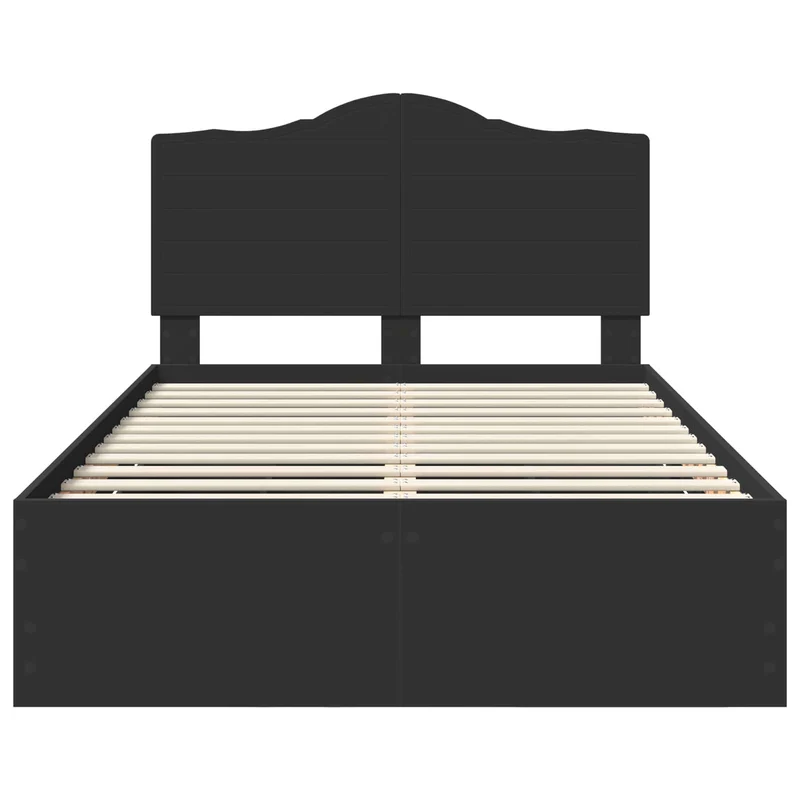 Bed Frame with Drawer Black 120 x 190 cm Engineer Wood