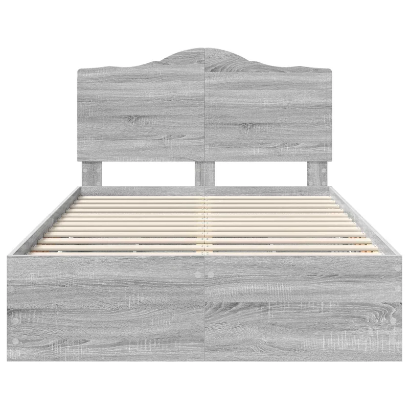 Bed Frame with Drawer Grey Sonoma 120 x 190 cm Engineer Wood