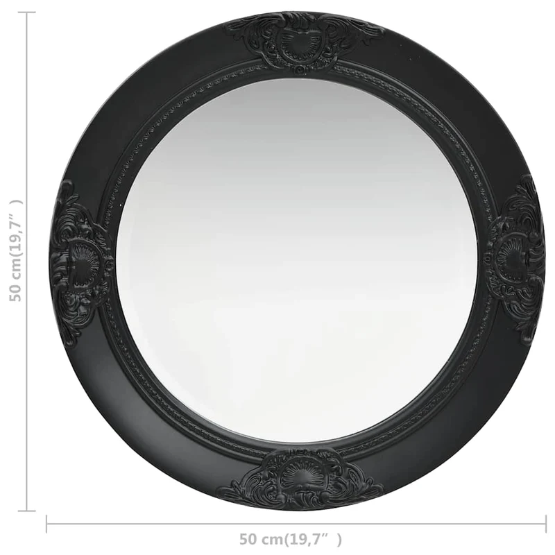 320347 vidaXL Wall Mirror Baroque Style 50 cm Black