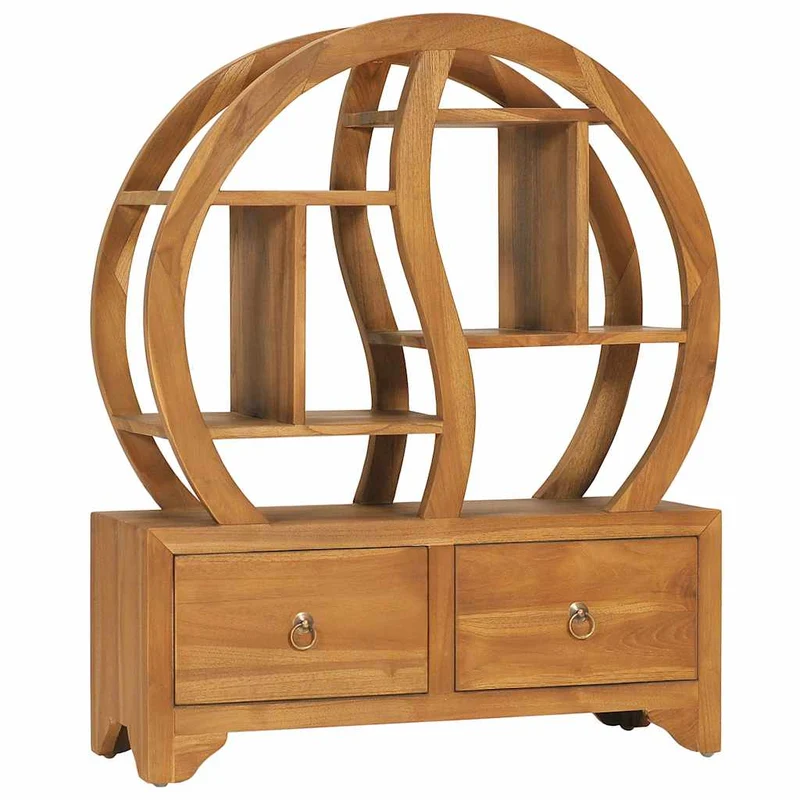 320773 vidaXL Cabinet with Yin Yang Shelf 68x26x83 cm Solid Teak Wood