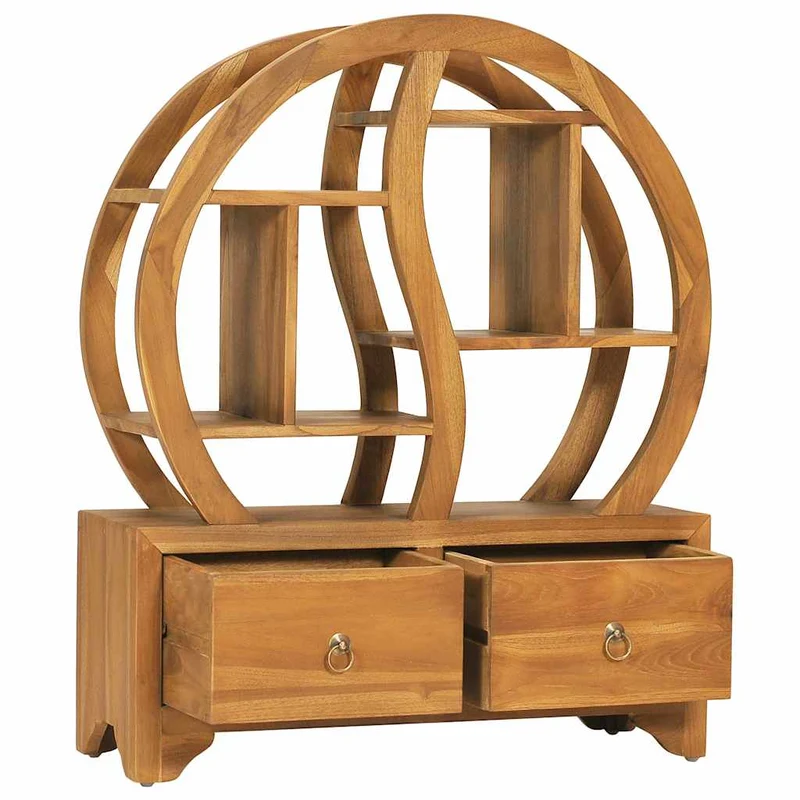 320773 vidaXL Cabinet with Yin Yang Shelf 68x26x83 cm Solid Teak Wood