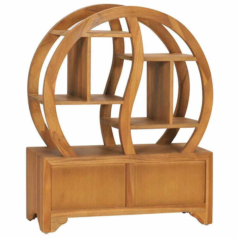 320773 vidaXL Cabinet with Yin Yang Shelf 68x26x83 cm Solid Teak Wood