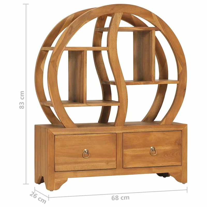 320773 vidaXL Cabinet with Yin Yang Shelf 68x26x83 cm Solid Teak Wood