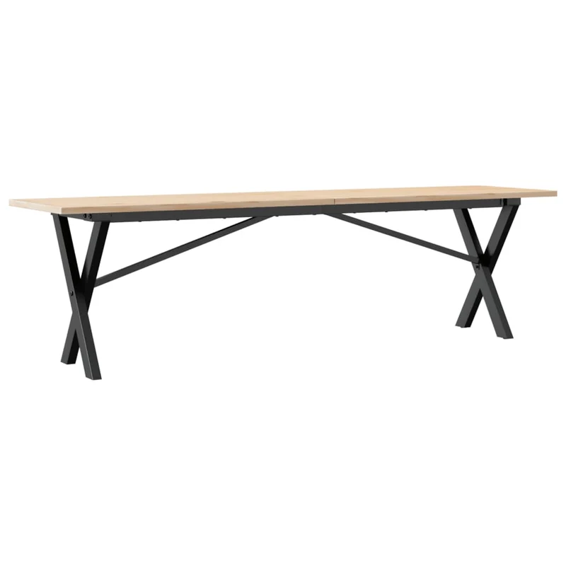 Coffee Table X-Frame 160x40x45 cm Solid Wood Pine and Steel