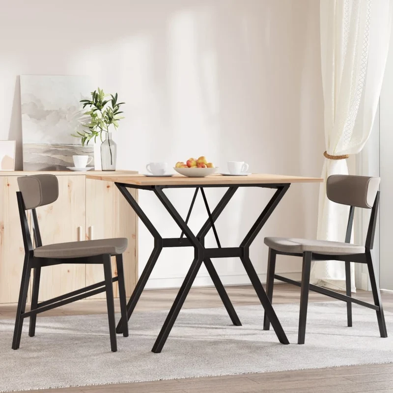 Dining Table Y-Frame 80x80x75 cm Solid Wood Pine and Steel