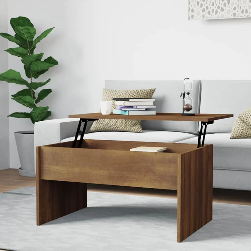 Coffee Table Brown Oak 80x50,5x41,5 cm Engineered Wood