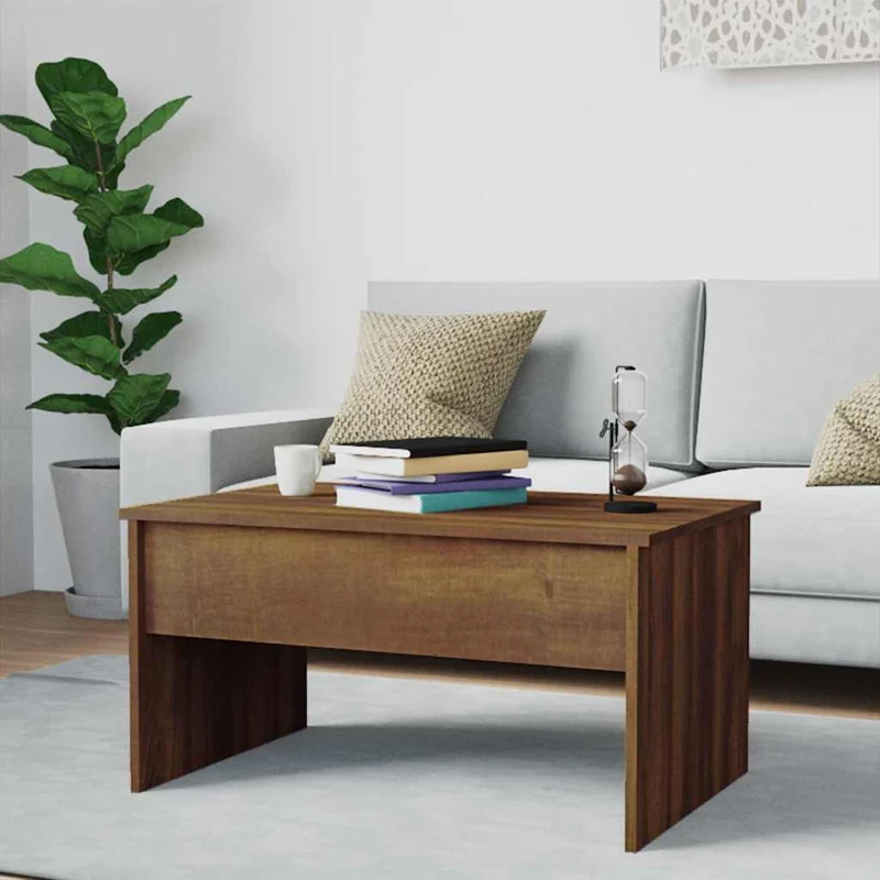 Coffee Table Brown Oak 80x50,5x41,5 cm Engineered Wood