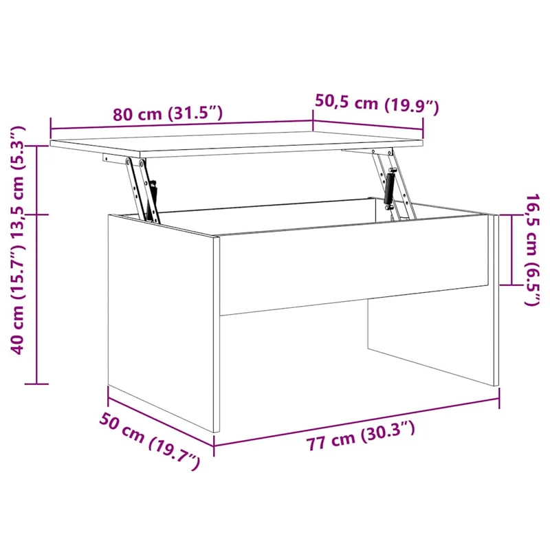 Coffee Table Brown Oak 80x50,5x41,5 cm Engineered Wood