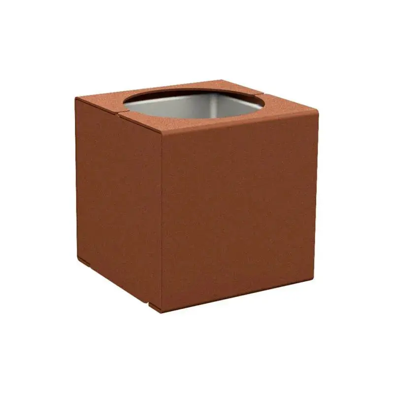 Bac à palmier KUB acier 450 x 450 x 450 mm, acier massif 6 mm, bac intérieur acier, monochrome ou bicolore