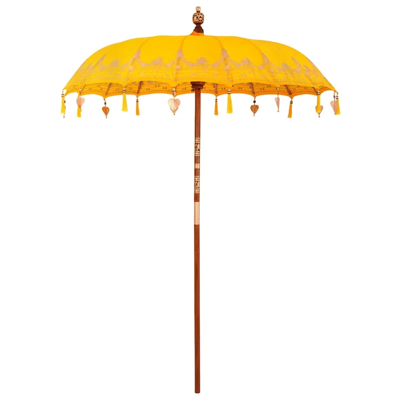 Balinese Parasol with Base Yellow 185 x 185 x 260 cm