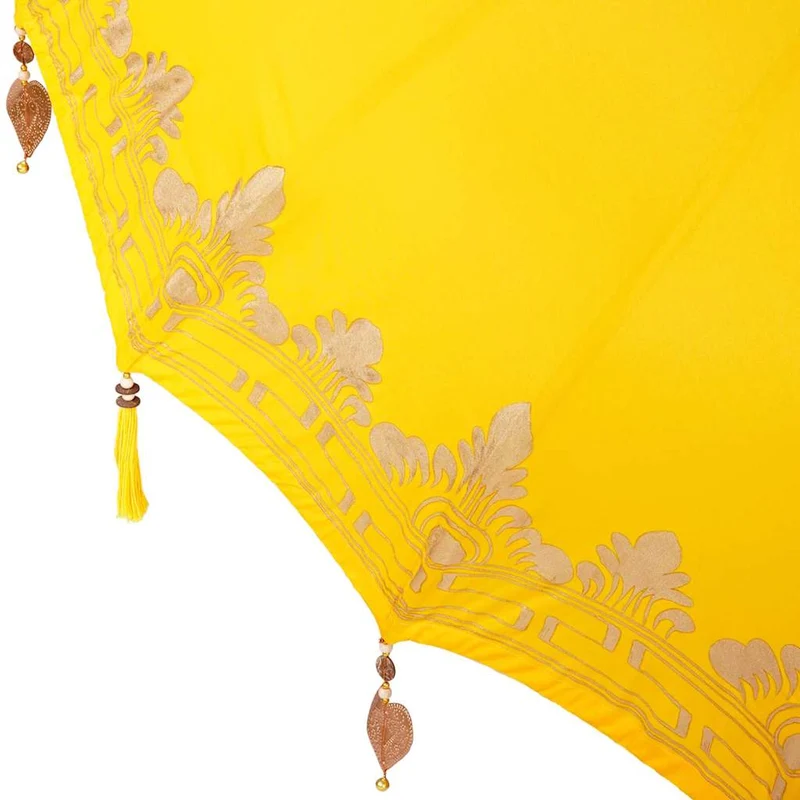Balinese Parasol with Base Yellow 215 x 215 x 260 cm