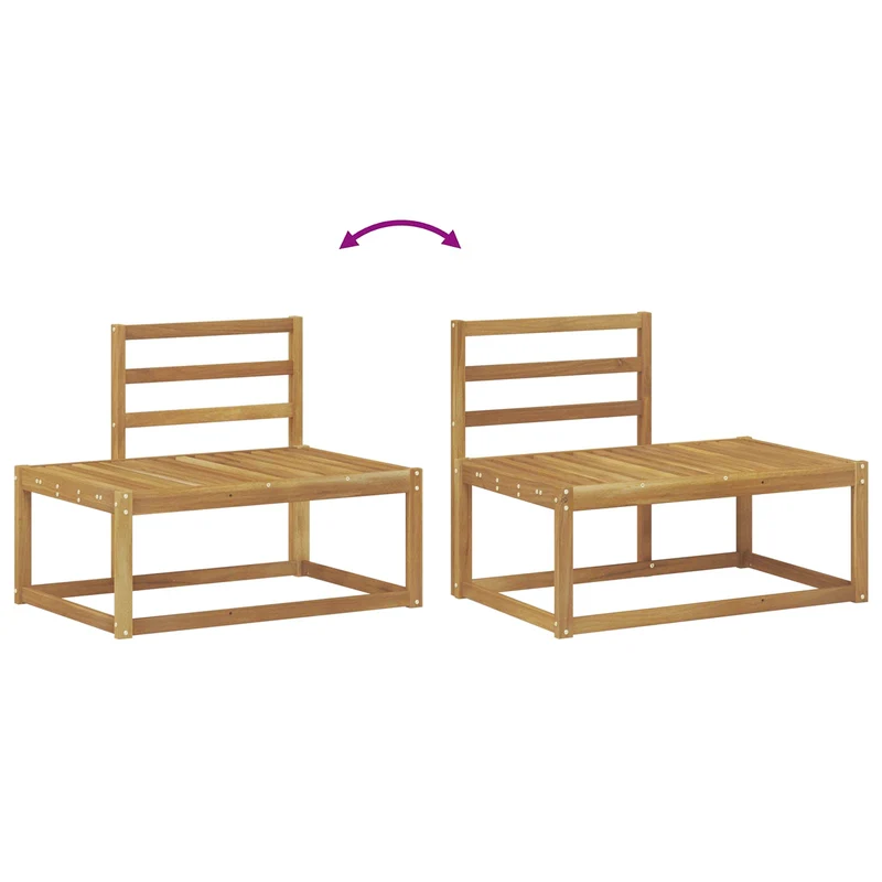 Outdoor Sofa Set 3 pcs White Solid Acacia Wood