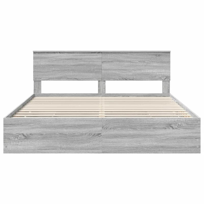 Bed Frame with Drawer Grey Sonoma 180 x 200 cm Engineer Wood