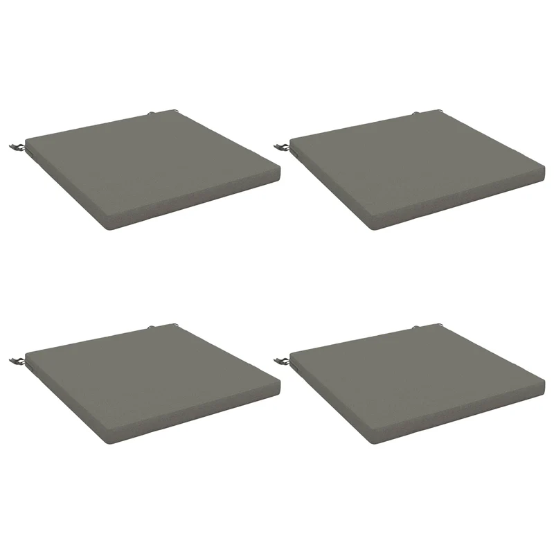 Seat Cushions SOEST 4 pcs 100% Polyester Grey 80 x 80 x 5 cm