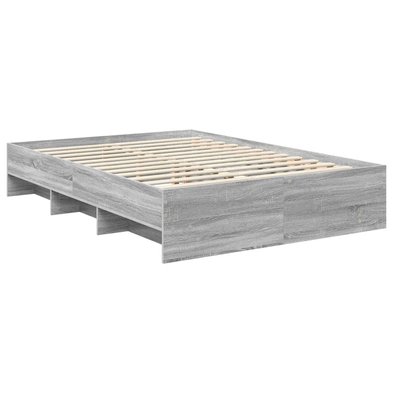 Bed Frame Grey Sonoma 150 x 200 cm Engineered Wood