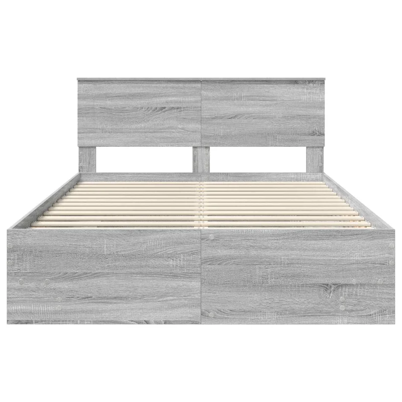 Bed Frame Grey Sonoma 150 x 200 cm Engineered Wood