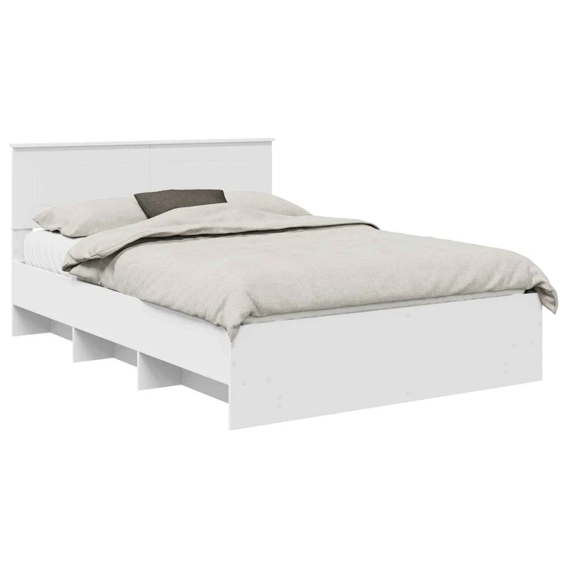 Bed Frame with Headboard White 140 x 200 cm Engineered Wood