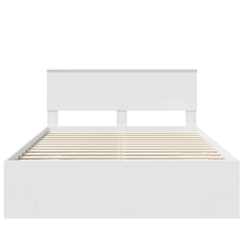Bed Frame with Headboard White 140 x 200 cm Engineered Wood