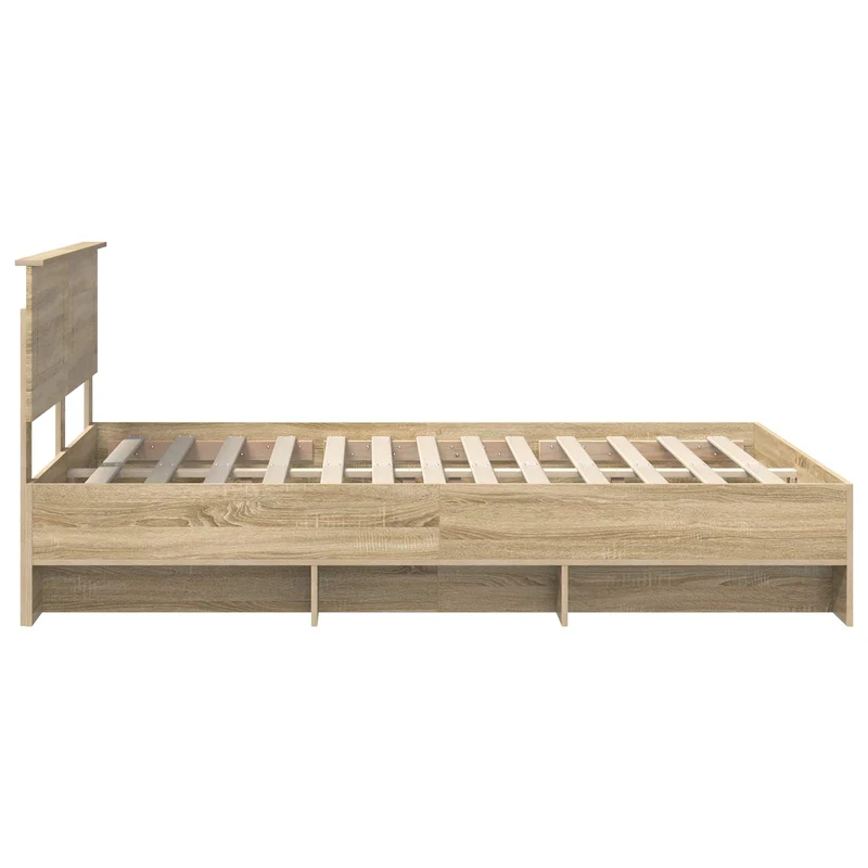 Bed Frame Sonoma Oak 140 x 200 cm Engineered Wood