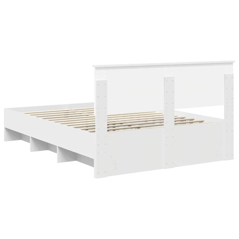 Bed Frame with Headboard White 140 x 200 cm Engineered Wood