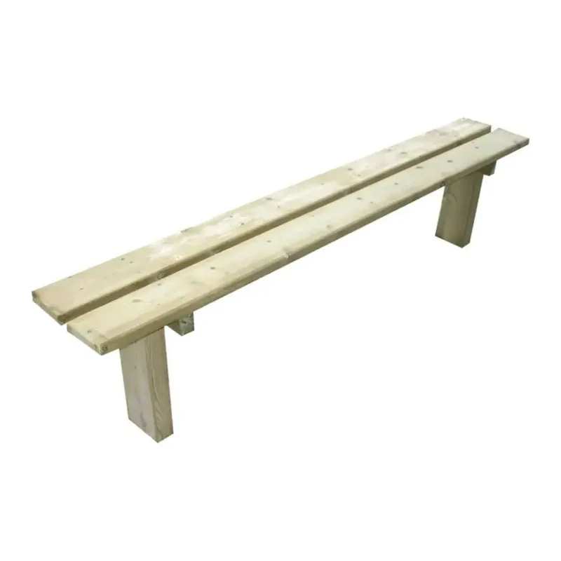 Banquette en bois Turin 2 000 mm, bois résineux autoclave classe 4, assise 470 mm, à sceller